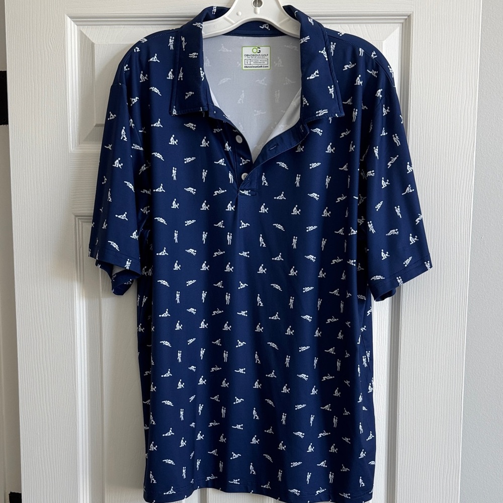 Classic Navy Polo Shirt with Pattern